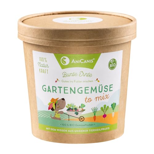 AniCanis Bio Gartengemüse Gemüseflocken für Hunde - Gemüse Flocken getrocknet - Karotten, Zucchini, Spinat, Pastinake, Rote Beete - Flockenfutter - 175g von AniCanis