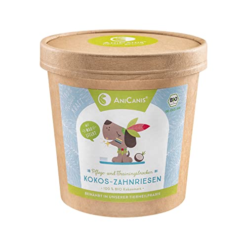 AniCanis Bio Kokos Zahnriesen für Hunde - Kokosstangen Kokos-Leckerli, fettarm vegan purinarm - Zahnpflege Zahnstein - 300g von AniCanis