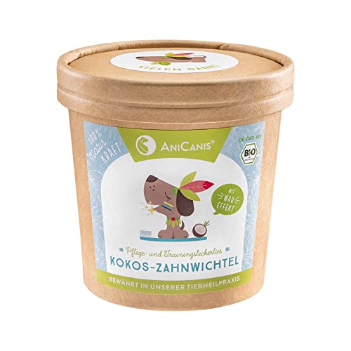AniCanis Bio Kokos Zahnwichtel für Hunde - Kokoshappen Kokossticks fettarm vegan purinarm - Trainingssnacks Zahnpflege - 150g von AniCanis