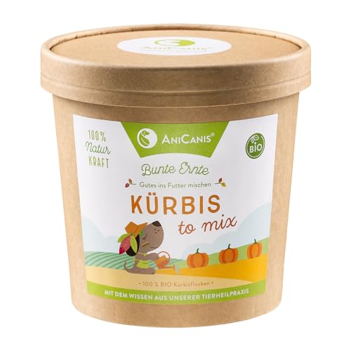 AniCanis Bio Kürbisflocken für Hunde - Kürbis Gemüse Flocken getrocknet - Gemüseflocken - Multivitamine Mineralien - Flockenfutter Barf Futterzusatz - 200g von AniCanis