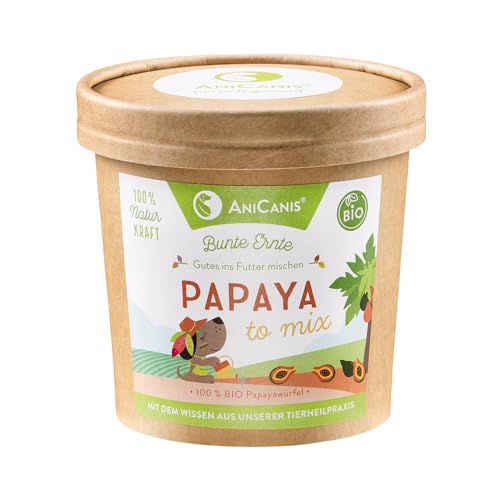 AniCanis Bio Papaya für Hunde - Papayawürfel getrocknet - Obst Früchte - Barf Futterzusatz - 100g von AniCanis