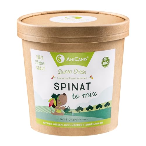 AniCanis Bio Spinatflocken für Hunde - Spinat Gemüse Flocken getrocknet - Gemüseflocken - Flockenfutter Futterzusatz - 60g von AniCanis