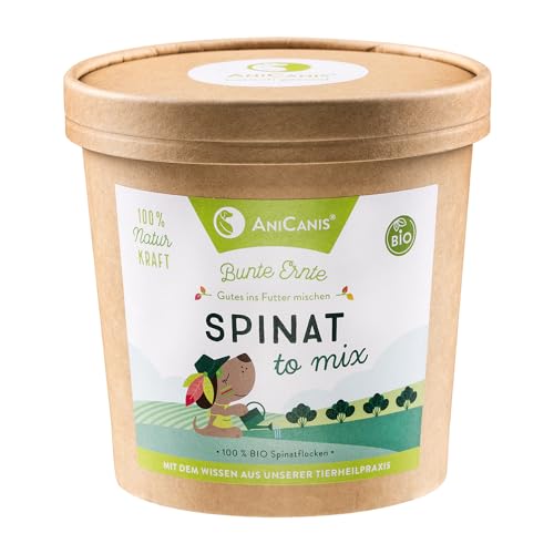 AniCanis Bio Spinatflocken für Hunde - Spinat Gemüse Flocken getrocknet - Gemüseflocken - Anitioxidantien Multivitamine Mineralstoffe - Barf Flockenfutter Futterzusatz - 60g AniCanis Bio Spinatflocken für Hunde - Spinat Gemüse Flocken getrocknet - Gemüseflocken - Anitioxidantien Multivitamine Mineralstoffe - Barf Flockenfutter Futterzusatz - 60g von AniCanis