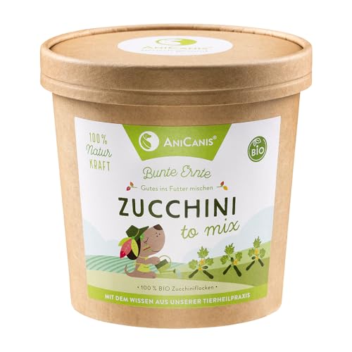 AniCanis Bio Zucchiniflocken für Hunde - Zucchini Gemüse Flocken getrocknet - Gemüseflocken - Flockenfutter Futterzusatz - 125g von AniCanis
