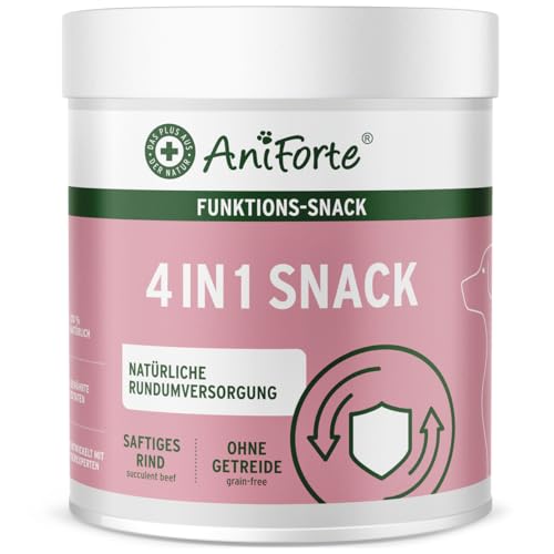 AniForte 4in1 Snack für Hunde 300g - Natürliche Rundumversorgung für Gelenke, Immunsystem, Verdauung, Fell & Haut, Magen & Darm, getreidefrei, bewährt mit Grünlippmuschelpulver, Inulin, Hagebutte von AniForte