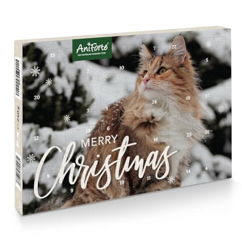 AniForte Adventskalender für Katzen 2023 - Natürliche Katzensnacks getreidefrei | Adventszeit Snacks | Leckerli ohne Farb- & Konservierungsstoffe | Weihnachtskalender mit Bioform-Einlage von AniForte