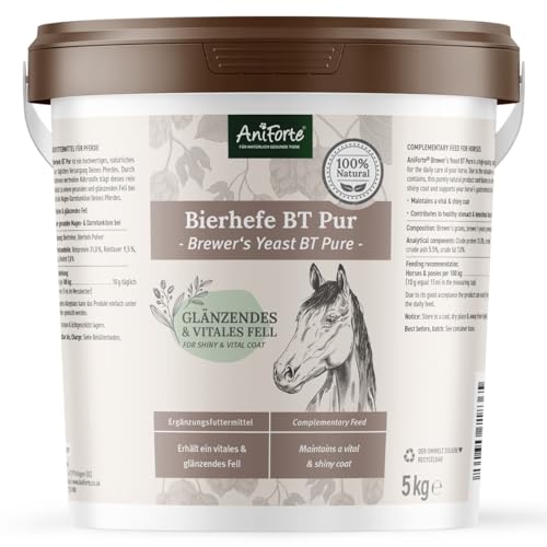 AniForte BT Pur Bierhefe für Pferde 5kg - Naturprodukt für gesundes, glänzendes Fell & Haut, Unterstützt Magen-Darm-Trakt & Darmflora, Nährstofflieferant von AniForte