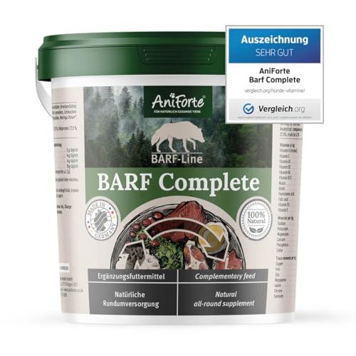 AniForte Barf Complete Pulver für Hunde 1kg - Natürliche Rundumversorgung, Reich an Mineralstoffen & Vitaminen, Ausgewogener Barf Zusatz von AniForte