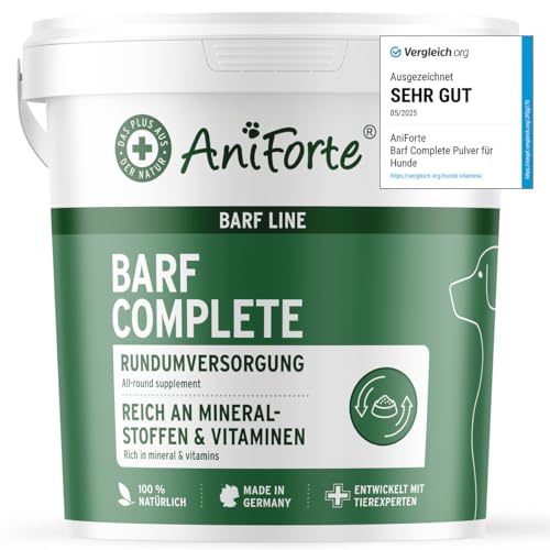 AniForte Barf Complete Pulver für Hunde 1kg - Natürliche Rundumversorgung, Reich an Mineralstoffen & Vitaminen, Ausgewogener Barf Zusatz von AniForte