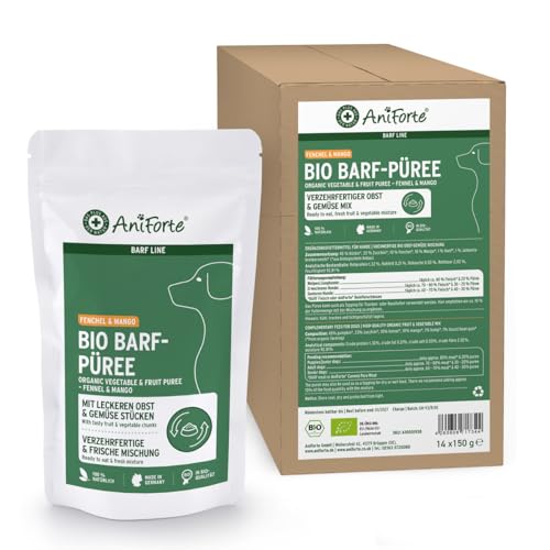 AniForte Barf-Püree Fenchel & Mango - Bio Obst & Gemüse für Hunde 14x150 g - Futter-Topping zum Barfen, natürliche Barf Ergänzung AniForte Barf-Püree Fenchel & Mango - Bio Obst & Gemüse für Hunde 14x150 g - Futter-Topping zum Barfen, natürliche Barf Ergänzung von AniForte