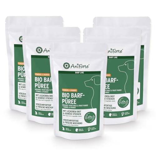 AniForte Barf-Püree Fenchel & Mango - Bio Obst & Gemüse für Hunde 5x150 g - Futter-Topping zum Barfen, natürliche Barf Ergänzung AniForte Barf-Püree Fenchel & Mango - Bio Obst & Gemüse für Hunde 5x150 g - Futter-Topping zum Barfen, natürliche Barf Ergänzung von AniForte