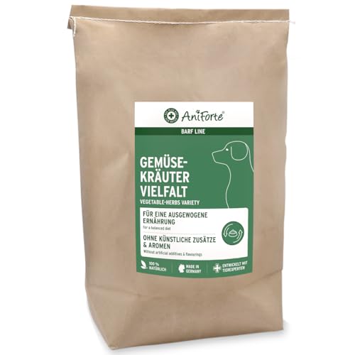 AniForte Barf Zusatz für Hunde Gemüse-Kräuter Vielfalt 5kg - Naturprodukt, Barf Ergänzungsfutter, getreidefrei, glutenfrei, Flocken ohne künstliche Zusätze, 100% Natur Ergänzung barfen, Futter von AniForte