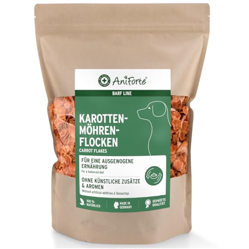 AniForte Barf Zusatz Hund Karottenflocken 1kg - Naturprodukt, Barf Hundefutter, glutenfrei, Flocken für Hunde ohne künstliche Zusätze, 100% Natur Hundeflocken, Flockenfutter von AniForte