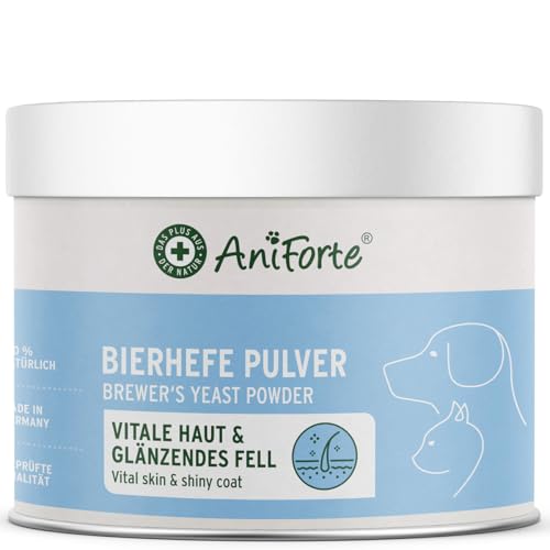 AniForte Bierhefe Hund & Katze 250g Pulver - Glänzendes & kräftiges Fell, Vitale Haut, Biotin & Vitamin B für Hunde & Katzen, Allgemeine Unterstützung der Kondition AniForte Bierhefe Hund & Katze 250g Pulver - Glänzendes & kräftiges Fell, Vitale Haut, Biotin & Vitamin B für Hunde & Katzen, Allgemeine Unterstützung der Kondition von AniForte