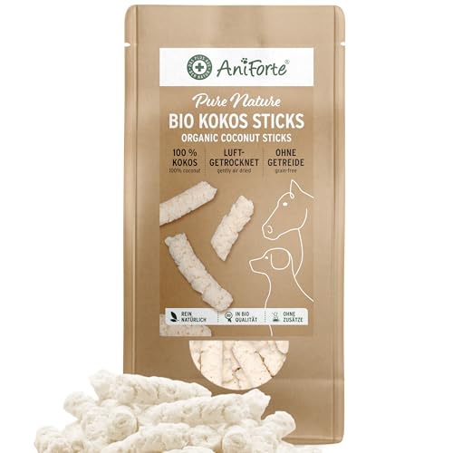 AniForte Bio Kokos-Sticks Hundesnack 500g - Zahnpflege Snack für Hunde & Pferde, kaltgepresst, 100% Kokos Hundeleckerlie, natürliche Belohnung aus Kokosraspeln, ohne Zusätze von AniForte