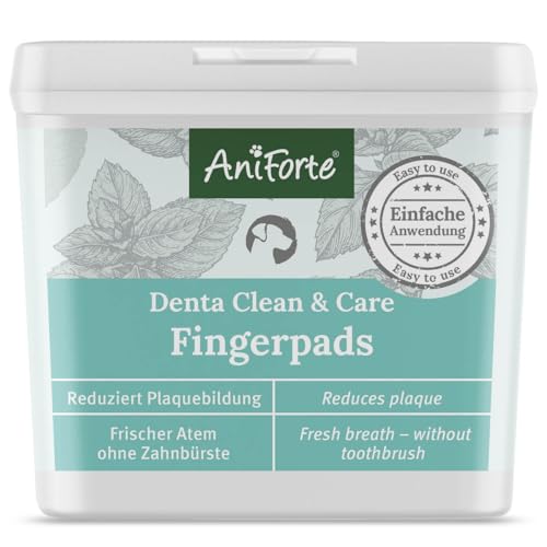 AniForte Denta Clean & Care Fingerpads für Hunde 50 Stück - Fingerlinge zur Zahnpflege & Zahnreinigung, pflegt Zähne & Zahnfleisch, reduziert Plaque, Pads für Mundhygiene & frischen Atem von AniForte
