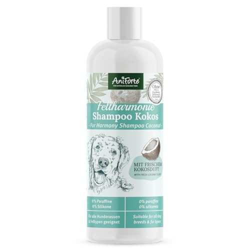 AniForte Fellharmonie Hundeshampoo mit Kokosöl & Aloe Vera 200ml – Pflegeshampoo für Hunde, Vitale Haut, Fellglanz, Kämmbarkeit, natürliche Inhaltsstoffe von AniForte