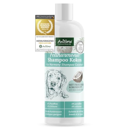 AniForte Fellharmonie Hundeshampoo mit Kokosöl & Aloe Vera 200ml – Pflegeshampoo für Hunde, Vitale Haut, Fellglanz, Kämmbarkeit, natürliche Inhaltsstoffe von AniForte