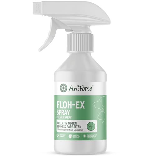 AniForte Flohspray für Hunde & Katzen 250 ml - Floh-Ex Spray zur Abwehr gegen Flöhe, Flohmittel bei Parasiten & Flohbefall, Antiflohmittel mit Geraniol & natürlichen Ölen von AniForte