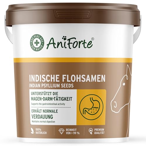 AniForte Flohsamen für Pferde 3kg - Reich an Ballaststoffen & Schleimstoffen, Indische Rohkost Qualität, Reinigung Magen-Darm-Trakt, Einzelfuttermittel von AniForte