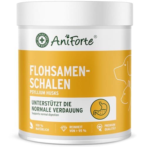 AniForte Flohsamenschalen für Hunde & Katzen 250g - Reich an Ballaststoffen & Schleimstoffen, Indische Rohkost Qualität, Reinigung Magen-Darm-Trakt, bei Übergewicht, Einzelfuttermittel von AniForte
