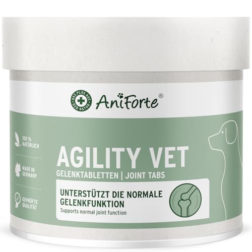 AniForte Gelenktabletten Hund AgilityVet 300 Stück - Natürlich & getreidefrei, mit Grünlippmuschel, Teufelskralle, Kollagen Pulver & Weihrauch für Hunde Gelenke & Sehnen von AniForte