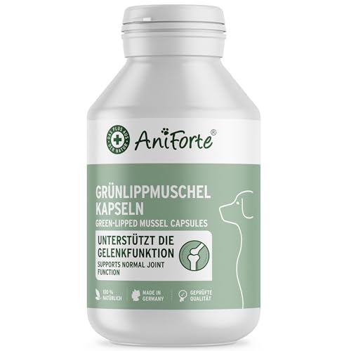 AniForte Grünlippmuschel Kapseln für Hunde 100 Stück - Grünlippmuschel Hund, Gelenktabletten mit Grünlippmuschelpulver in Vollfettqualität 10,2%, für Gelenke & Agilität von AniForte