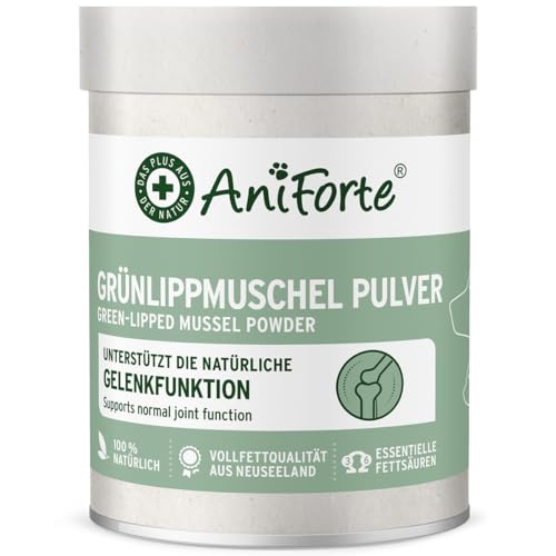 AniForte Grünlippmuschelpulver für Hunde & Katzen 100g - VERGLEICHSSIEGER 2023 Gelenkpulver in Vollfettqualität, unterstützt Gelenke & Agilität, Grünlippmuschel Pulver mit hoher Akzeptanz von AniForte