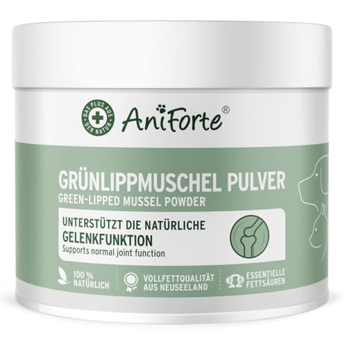 AniForte Grünlippmuschelpulver für Hunde & Katzen 250g - VERGLEICHSSIEGER 2023 Gelenkpulver in Vollfettqualität, unterstützt Gelenke & Agilität, Grünlippmuschel Pulver mit hoher Akzeptanz von AniForte