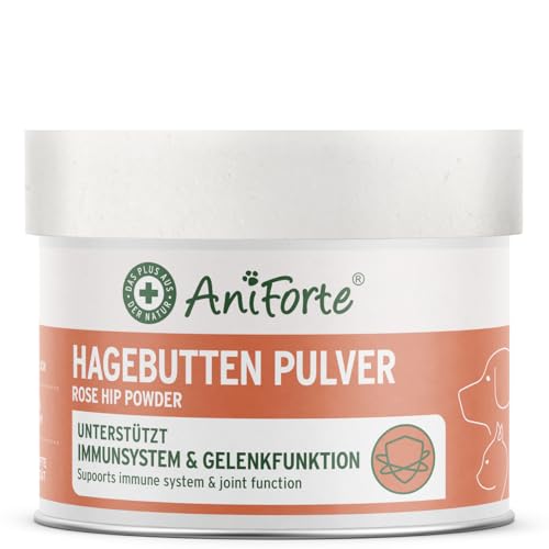 AniForte Hagebuttenpulver für Hunde & Katzen 250g – 100% Hagebutten, reich an Vitamin C, zur Unterstützung des Immunsystems von AniForte