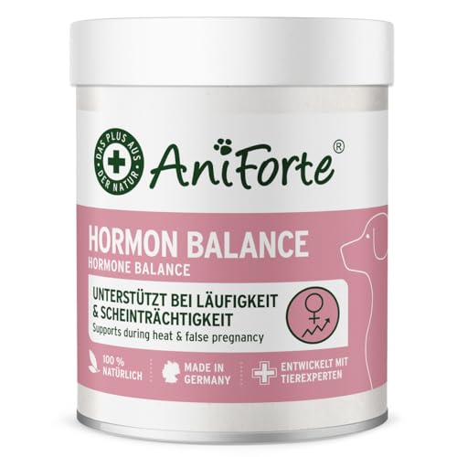 AniForte Hormon Balance Triebregulat für Hündinnen bei Läufigkeit & Scheinschwangerschaft 80 g – 100% natürliche Kräuter, unterstützt in hormonellen Phasen & Zyklus von AniForte