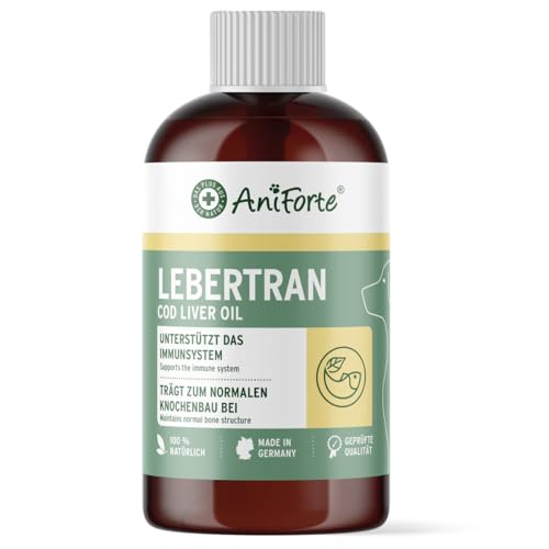 AniForte Lebertran für Hunde & Katzen 500ml - Natürlicher Lebertranöl zum Barfen, Barföl mit Vitaminen & Omega-3 Fettsäuren, Für Knochen & Immunsystem von AniForte