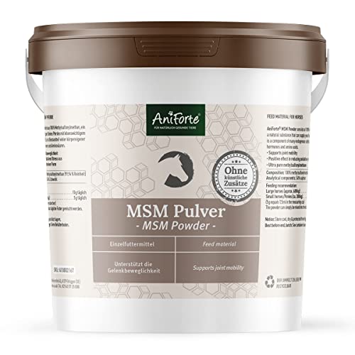 AniForte MSM Pulver für Pferde 1,5 kg – Hochreines Methylsulfonylmethan, Hochdosiert mit Reinheitsgrad 99,94%, organischer Schwefel als Gelenkpulver, höchste Qualität von AniForte