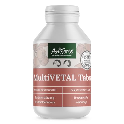AniForte MultiVETAL Multivitamin für Hunde & Katzen 100 Tabletten - Natürliche Vitamine & Mineralstoffe für Immunsystem & Abwehrkräfte von AniForte