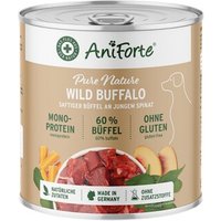 AniForte Nassfutter WildBuffalo Büffel mit Spinat (6 x 400g) 4,8 kg von AniForte