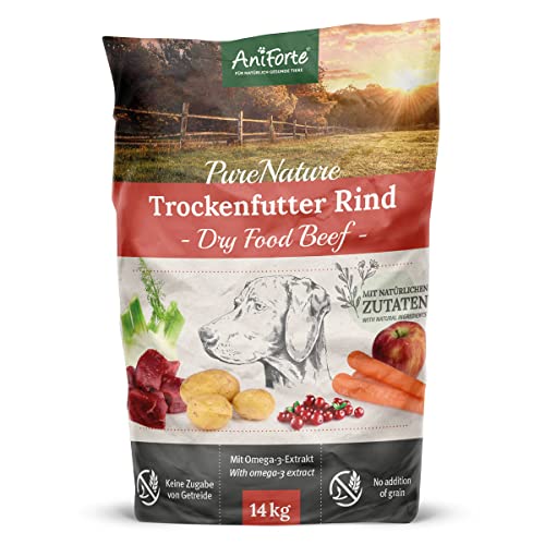 AniForte Natürliches Hunde Trockenfutter CountryBeef 14kg - Saftiges Rindfleisch mit Kartoffeln, Hundefutter getreidefrei & glutenfrei, Ohne künstliche Vitamine von AniForte