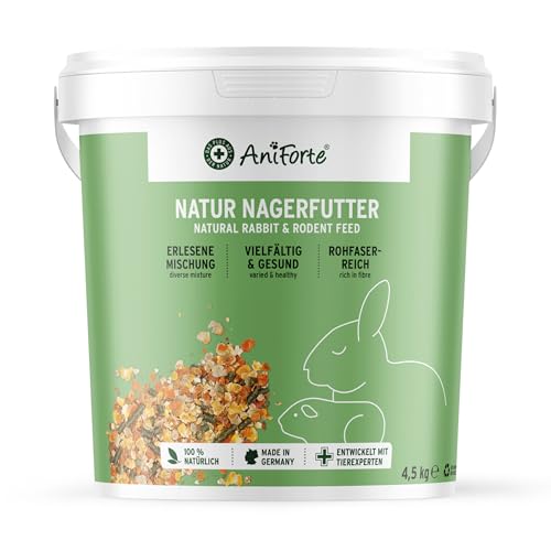 AniForte Natur Nagerfutter für Hamster, Meerschweinchen, Kaninchen, Nager 4,5kg - Artgerechtes Futter mit Gemüseflocken, Getreide, Luzerne und Kräutern - Ohne künstliche Zusätze von AniForte