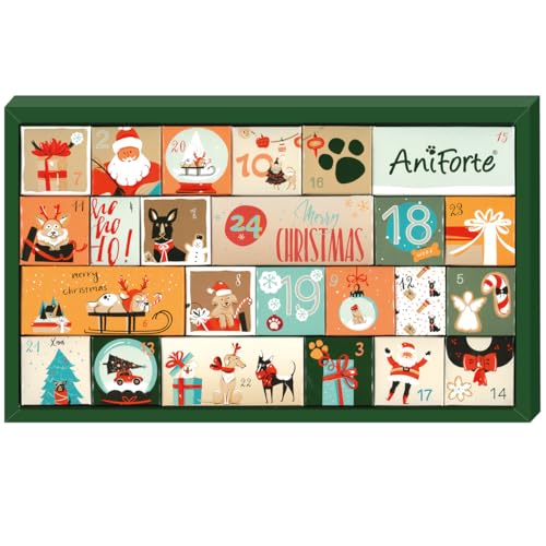 AniForte Premium Adventskalender für Hunde 2024 - Natürliche Hundesnacks, Leckerli & Produkte, Weihnachtskalender XXL für alle Altersstufen, getreidefrei von AniForte