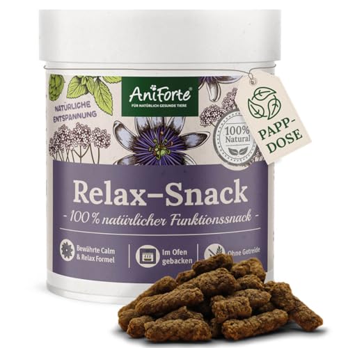 AniForte Relax Snack für Hunde 300g - Natürliche Entspannung & Beruhigung, Anti Stress Snack, mit Baldrian, Melisse, Rosmarin, unterstützt bei Stresssituationen, Angst, Nervosität von AniForte