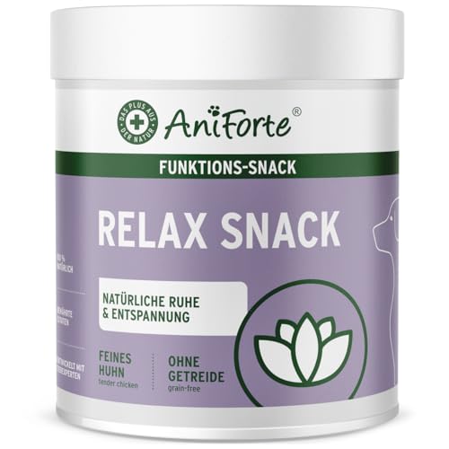 AniForte Relax Snack für Hunde 300g - Natürliche Entspannung & Beruhigung, Anti Stress Snack, mit Baldrian, Melisse, Rosmarin, unterstützt bei Stresssituationen, Angst, Nervosität von AniForte