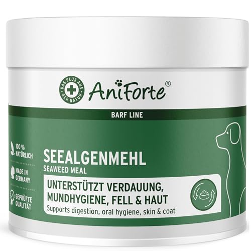 AniForte Seealgenmehl Hunde 250g – Barf Mineralien Hund, Unterstützt Schilddrüse, Maulhygiene, Fell & Haut, für eine ballaststoffreiche Verdauung, optimaler Barf Zusatz von AniForte