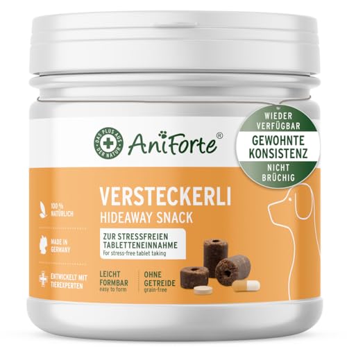AniForte Versteckerlis für Hunde 40 Stk/250 g – Formbarer Hundesnack zum Verstecken von Tabletten & Kapseln, einfache & stressfreie Tabletteneinnahme für Hunde von AniForte