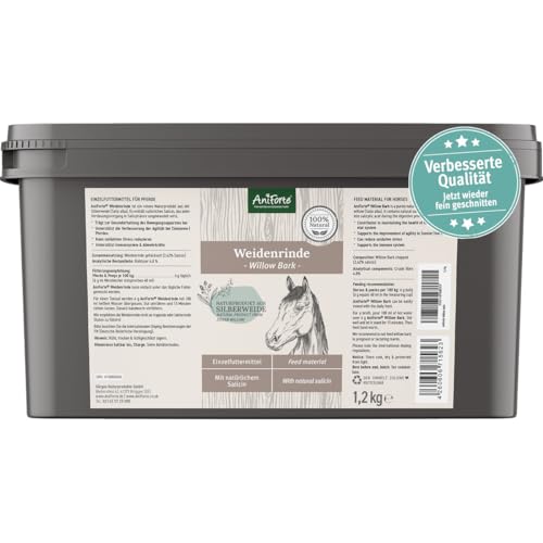 AniForte Weidenrinde geschnitten für Pferde 1,2kg - Naturprodukt aus Silberweide Rinde, Unterstützung Gelenke, Immunsystem & oxidativen Stress, wichtiger Pflanzenstoff Salicin AniForte Weidenrinde geschnitten für Pferde 1,2kg - Naturprodukt aus Silberweide Rinde, Unterstützung Gelenke, Immunsystem & oxidativen Stress, wichtiger Pflanzenstoff Salicin von AniForte
