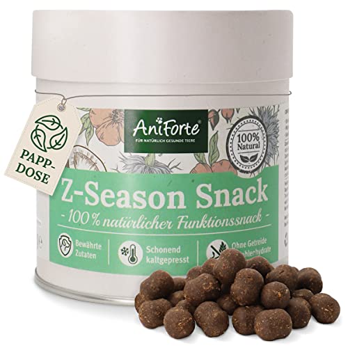 AniForte Z Season Snack für Hunde 350g | Funktionssnack für gesamte Saison, 100% natürlich mit Schwarzkümmelöl, Kokosöl, Zistrosenkraut, 2-3 Monatsrationen, getreidefrei, Monoprotein von AniForte