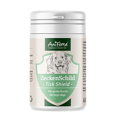 AniForte Zeckenschild für große Hunde 35-50 kg 60 Kapseln – Zeckenschutz Hund, unterstützt den Schutz gegen Zecken, natürlich & effektiv für Junior, Adult & Senior geeignet von AniForte