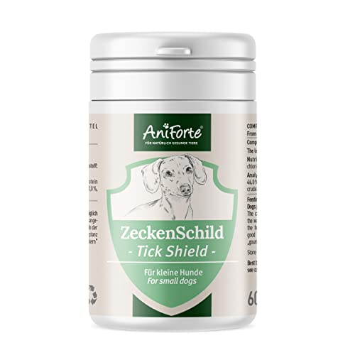 AniForte Zeckenschild für kleine Hunde bis 10 kg 60 Kapseln – Zeckenschutz Hund, unterstützt den Schutz gegen Zecken, natürlich & effektiv für Junior, Adult & Senior geeignet von AniForte