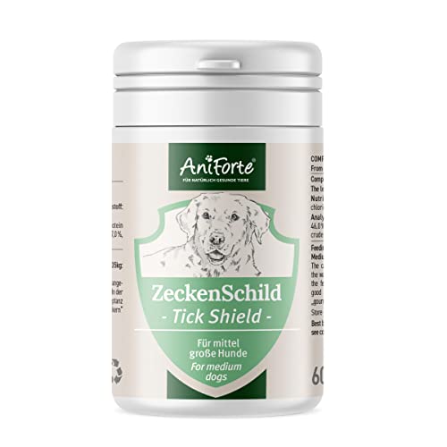 AniForte Zeckenschild für Hunde (Gewicht 10-35 kg) 60 Kapseln – Zeckenschutz Hund, unterstützt den Schutz gegen Zecken, natürlich & effektiv für Junior, Adult & Senior geeignet von AniForte