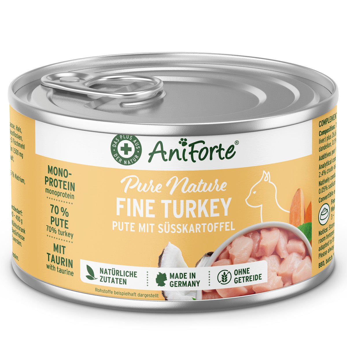 Nassfutter Fine Turkey – Saftige Pute mit Süßkartoffel von AniForte