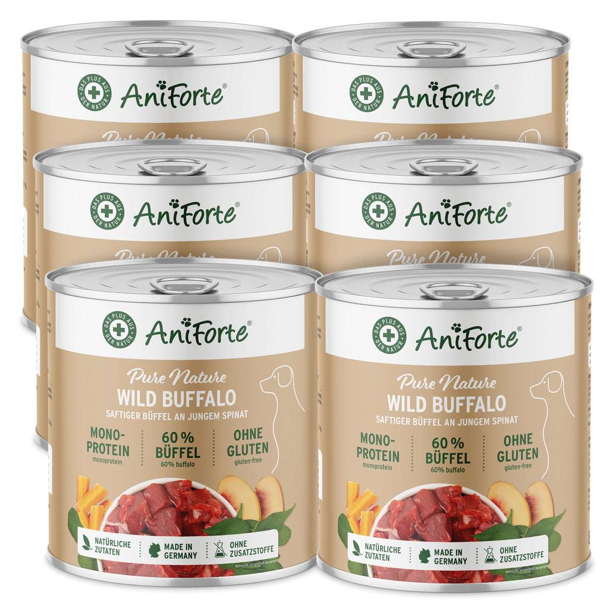 Nassfutter Wild Buffalo – "Büffel mit Spinat" Nassfutter Wild Buffalo – "Büffel mit Spinat" von AniForte