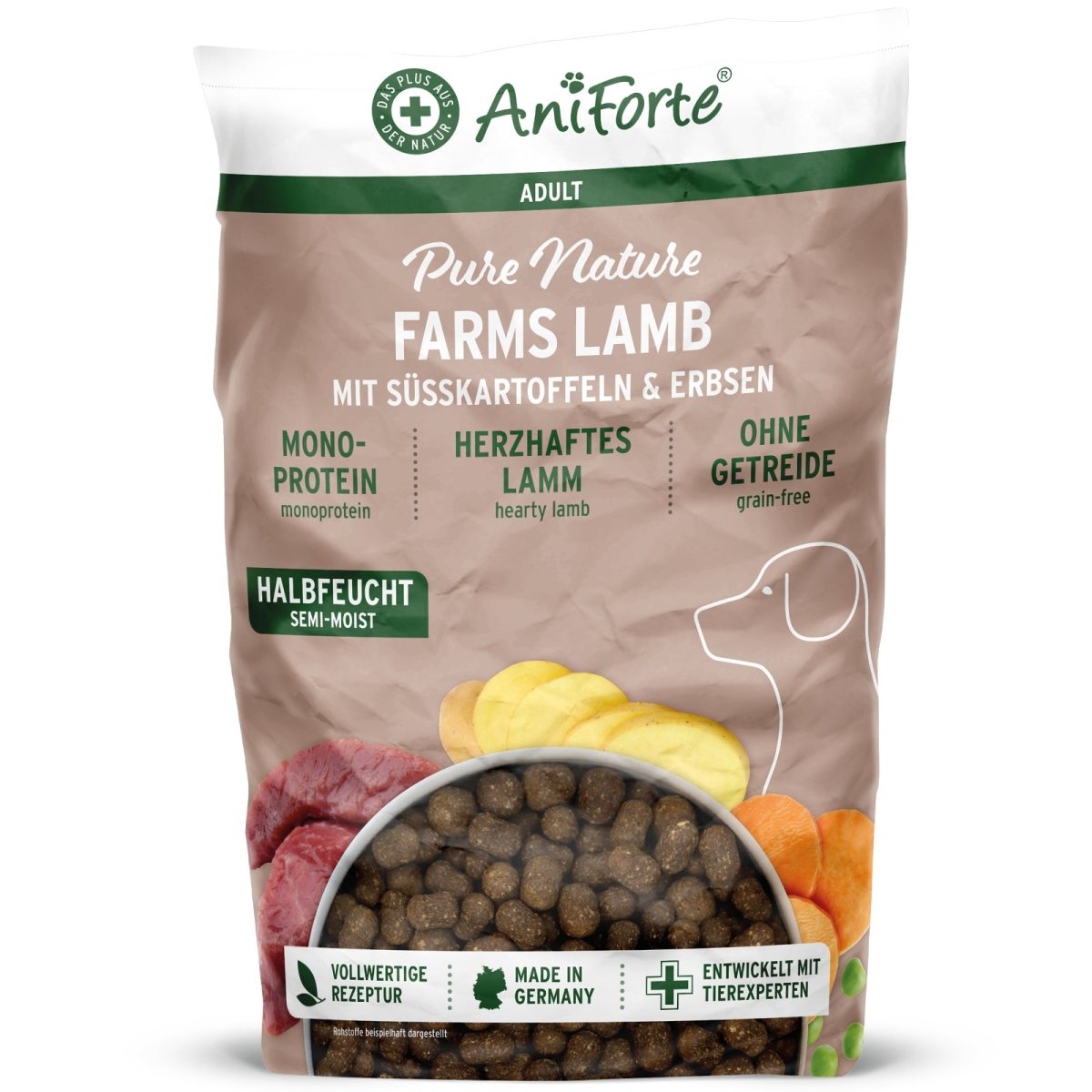 Halbfeuchtes Trockenfutter Farms Lamb – Herzhaftes Lamm Halbfeuchtes Trockenfutter Farms Lamb – Herzhaftes Lamm von AniForte